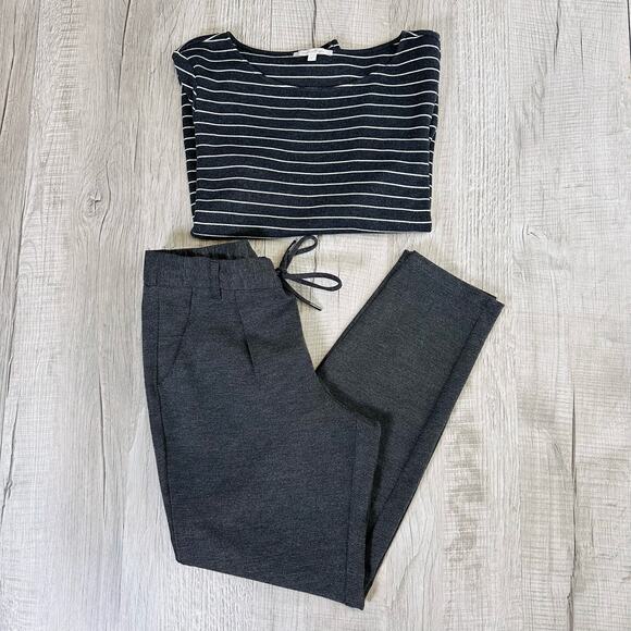 Tom Tailor Denim Gray Pantsuit Comfort/Stretch Pant Set Women's 2Pc Pant L Top M - Picture 2 of 14